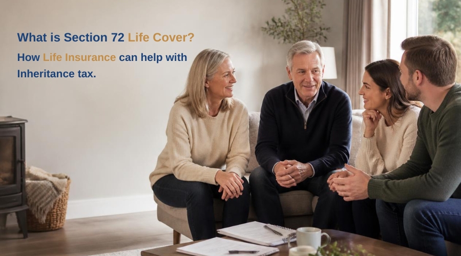 Family discussing Section 72 life insurance and inheritance tax planning in Ireland